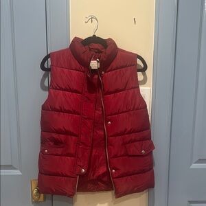 Zara Cherry Red Quilted Vest